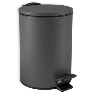 Spirella Adelar pedálos szemetes, 3 l, matt sötétszürke. Kozmetikai szemetes pedállal és lassú zárással.