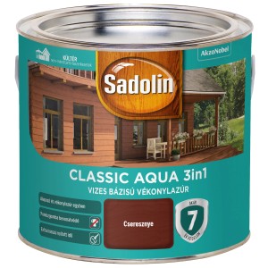 Sadolin Classic Aqua 3in1 időjárásálló festék, cseresznye szín.