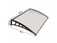 Előtető átlátszó antracitszürke 120 cm Előtető átlátszó antracitszürke 120 cm