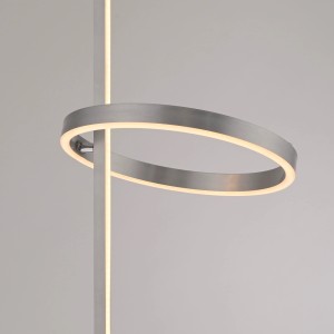 Modern Just Light Ritus acél állólámpa gyűrűvel és rúddal.