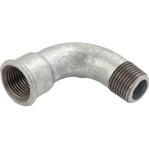 90 fokos temperöntvény fitting, 18,6/21 mm, horganyzott csövekhez.