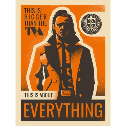 Komar Marvel Loki This is About Everything falikép 30 cm x 40 cm narancssárga