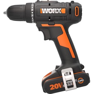 Worx WX100 akkus fúró-csavarozó 2 Ah akkumulátorral, fekete-narancssárga. Tartalmazza a táskát.