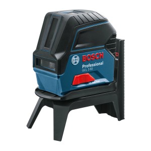 Bosch Professional GCL 2-50 vonalas lézer LR6 vevővel, állványon.