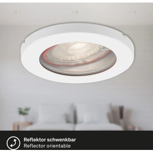 Fehér Briloner LED süllyesztett spotlámpa, 3 darabos készlet, IP65, fürdőszobába és beltérre.