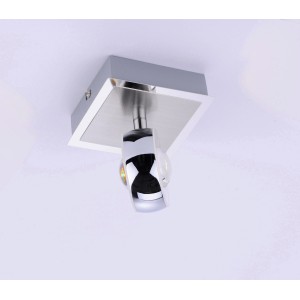 Applikációval vezérelhető Just Light Lolasmart-Opti acél LED fali lámpa, 12 x 12 cm.