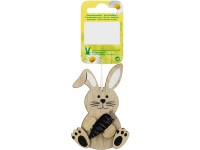 Dekor-akasztó nyuszi sárgarépával 15,5 cm x 6,3 cm x 1 cm barna-fekete