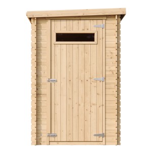 Timbela M306A fa kerti ház, 2,63 m², kezeletlen, ajtóval és kis ablakkal.