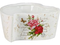 Dekoratív virágtál  szív alakú  15 cm x 15 cm  rózsamotívummal