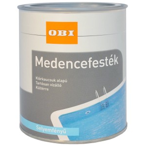 OBI Atlantik kék selyemfényű medencefesték dobozban, kültéri betonmedencékhez.