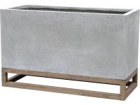 Virágcserép 31 cm x 79 cm x 31 cm szürke Virágcserép 31 cm x 79 cm x 31 cm szürke