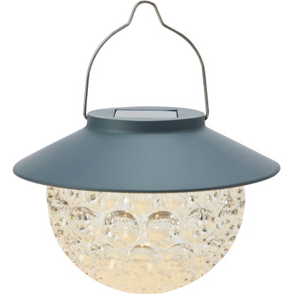 Napelemes LED-es függőlámpa Ø 13 cm x 8 cm füstkék