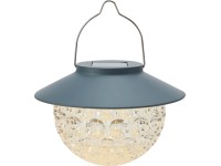 Napelemes LED-es függőlámpa Ø 13 cm x 8 cm füstkék