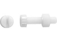 PZ Hengeres fejű menetes műanyag csavar fehér M6 x 40 mm 8 db + anya