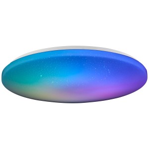 Fehér LED mennyezeti lámpa Leonie RGB funkcióval, Ø 49 cm. Dimmerelhető és színváltós.