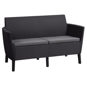 Keter 244099 Salemo 2 üléses műrattan kerti kanapé - grafit-hűvös szürke