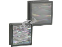 BM Aqua gyöngyház üvegtégla egy oldalon szatinált 19 cm x 19 cm x 8 cm antracit