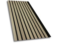 Akusztikus dekorativ panel kőris fekete ujrahasznosított filc hátlapon 600 mm Akusztikus dekorativ panel kőris fekete ujrahasznosított filc hátlapon 600 mm