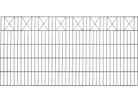 Kétrudas hálós dekor-kerítéspanel X-sor antracit 100 cm x 200 cm Kétrudas hálós dekor-kerítéspanel X-sor antracit 100 cm x 200 cm