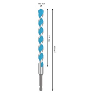 Bosch Expert Hex-9 Multi Construction fúró, Ø 14 mm, kék/ezüst, univerzális használatra.