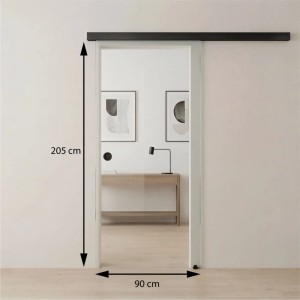 Doorlegro tolóajtó készlet EasySlide 65 szatén fekete 205 cm x 90 cm