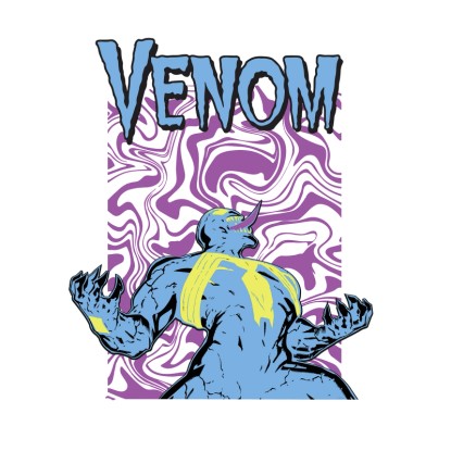 Komar Marvel Venom Colourful Scream falikép 50 cm x 70 cm kék