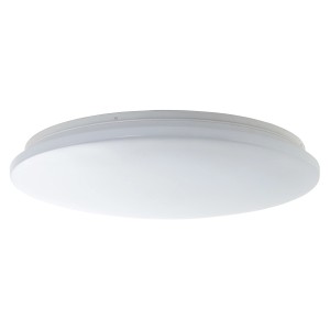 Fehér, kerek LED mennyezeti lámpa Tribola, 48,5 cm átmérőjű. Modern lámpa konyhába, folyosóra vagy pincébe.