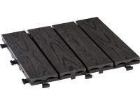 Összepattintható WPC járólap faszerkezeti hatás antracit 30 cm x 30 cm 6 darab