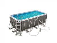 Thassos szögletes fémvázas medence szett 412 cm x 201 cm x122 cm