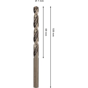 Bosch Pro Stainless Steel HSS-Co spirálfúró, 7 mm átmérő, fémhez.