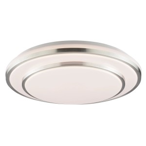 Modern Nivaro LED mennyezeti lámpa ezüst-fehér színben, Ø 39 cm nappaliba és irodába.