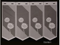 Függöny jacquard vitrázs margarétás 50 cm magas méteráru