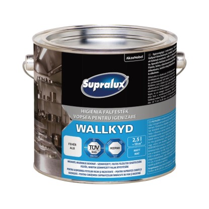 Supralux falfesték Wallkyd beltéri higiéniai 2,5 l fehér