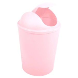 MSV Ako 5,5 l-es pasztell rózsaszín, lengőfedeles kozmetikai szemetes.