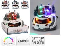 Téli táj dekoráció LED 12,8 x 12 x 13 cm színes 3-féle változatban