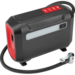 Kompakt Mini légkompresszor KPS-10/12 gumiabroncsok és labdák felfújásához LED-es lámpával.