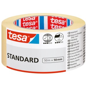 Tesa Economy festőszalag, 50 mm széles, tekercs a tiszta festékszélekhez és takaráshoz.