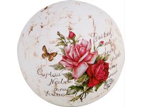 Dekor gömb 12 cm átmérő rózsamotívummal Dekor gömb 12 cm átmérő rózsamotívummal