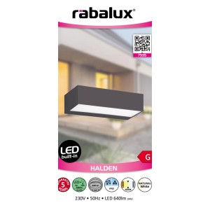 Modern szürke LED kültéri fali lámpa t.b.t. kültéri használatra.