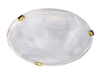 Rábalux Alabastro mennyezeti lámpa kerek 30 cm fehér alabástromüveg - arany