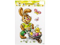 Ablakdekoráció talicskás nyúl