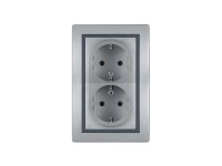 MV5 dupla földelt dugalj ezüst