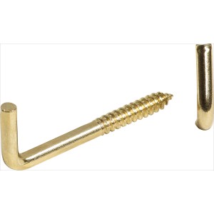 Sárgaréz bevonatú LUX csavaros kampó, egyenes, 2,8 x 30 mm, 8 darab. Ideális dekorációk felakasztásához.