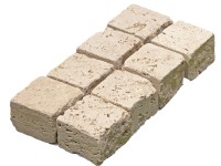 Travertin térkő fűrészelt antikolt 10 cm x 10 cm x 8 cm Ivory Classic