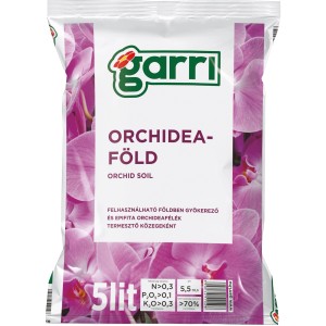 Zacskó orchidea föld orchidea virág mintával, 5 liter.