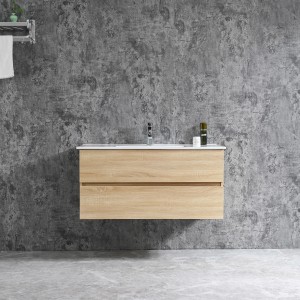 Sanotechnik Corbo 100 cm-es mosdószekrény, matt barna, két soft-close fiókkal.