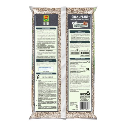 Compo Bio-Pflanzgranulat Granuplant Indoor 3L, ültetőközeg hidroponikához és szobanövényekhez.