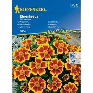 Kiepenkerl Ehrenkreuz Bársonyvirág magok: Piros-sárga bársonyvirág ágyásokba és erkélyekre.