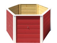 Weka 669 hatszögletű elemes magaságyás 143 cm x 120 cm x 68,5 cm piros