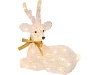 Karácsonyi LED rénszarvas figura 37 cm fehér - arany Karácsonyi LED rénszarvas figura 37 cm fehér - arany